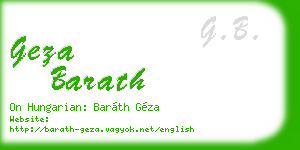 geza barath business card